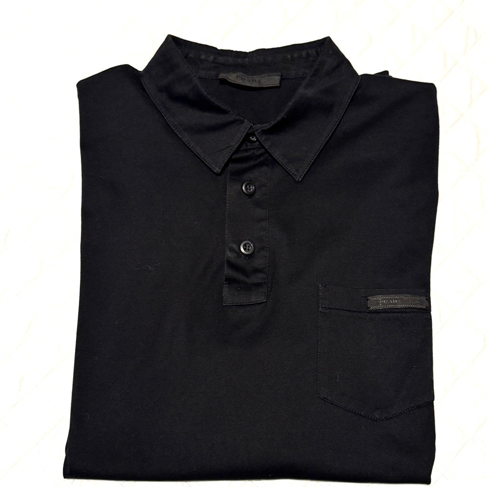 Black prada t shirt for men .